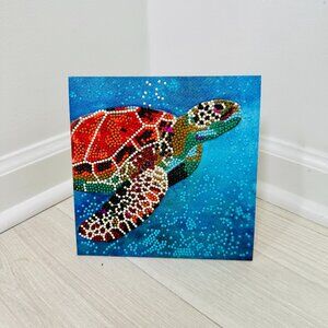Crystal Ocean Mini Painting  Handmade 8" x 8" Seascape Art